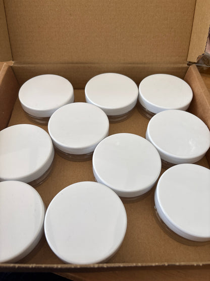 10x 50ml jars with white lids