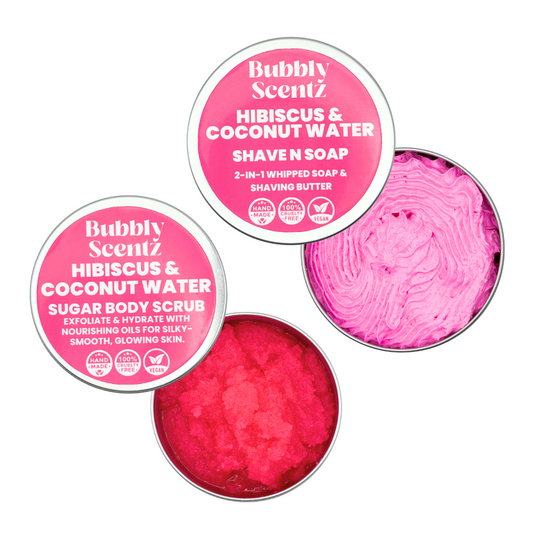 Hibiscus & Coconut Water Sugar Body Scrub & Shave N Soap Duo