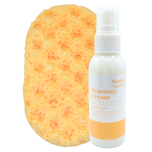 Peaches & Cream Bubbly Sponge & Body Mist Bundle